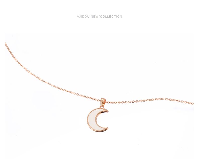 AJIDOUきらきら星月彩貝ネックレスシンプル気質個性鎖骨チェーン贈り物