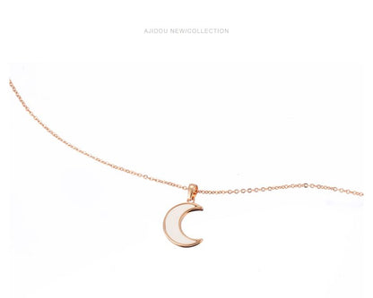 AJIDOUきらきら星月彩貝ネックレスシンプル気質個性鎖骨チェーン贈り物