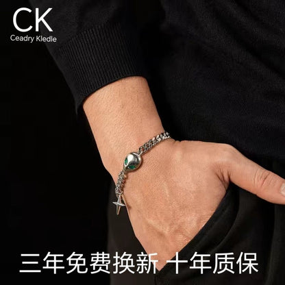 Ceadry kledle 色落ちしない宇宙人十字架ブレスレット男性女性カップルブレスレット