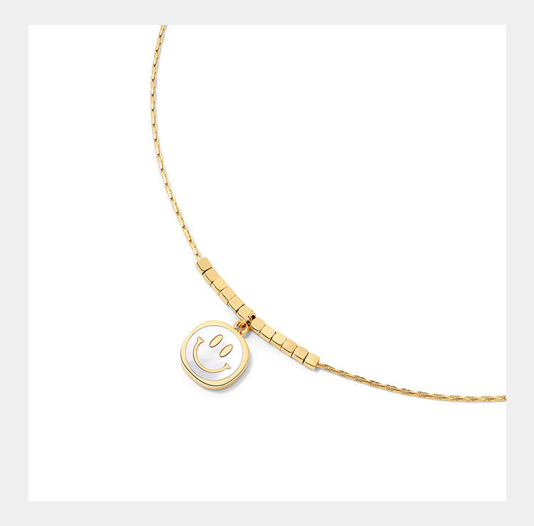 DODOGOGO  笑顔ブロックチタン鋼ネックレス女性贅沢首飾り2024春夏新作ネックレス