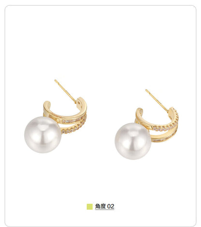 AJIDOU優雅でシンプルで優しい真珠のピアス贈り物