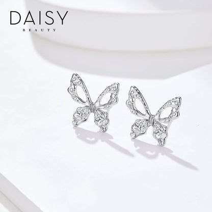 DAISY BEAUTY蝶のピアス女性S925純銀ins韓系オリジナル耳飾り