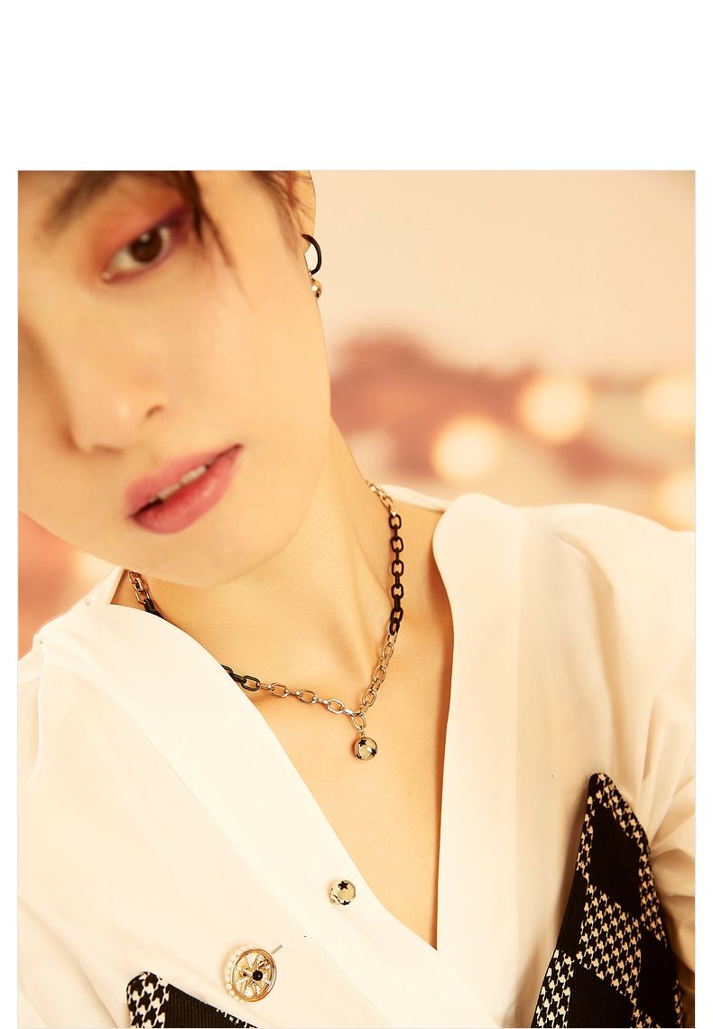 AJIDOU消えたサーカス小円球ネックレス細チェーンシンプルネックチェーン贈り物