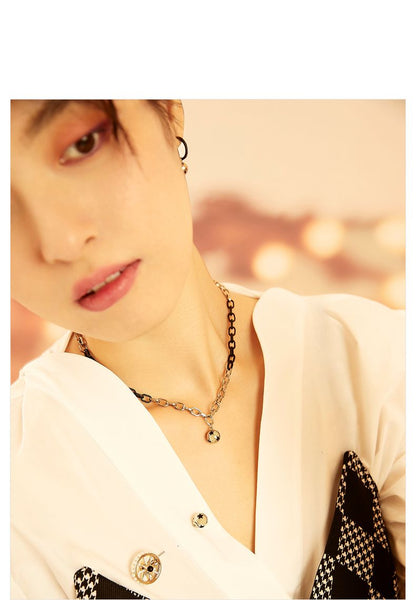 AJIDOU消えたサーカス小円球ネックレス細チェーンシンプルネックチェーン贈り物