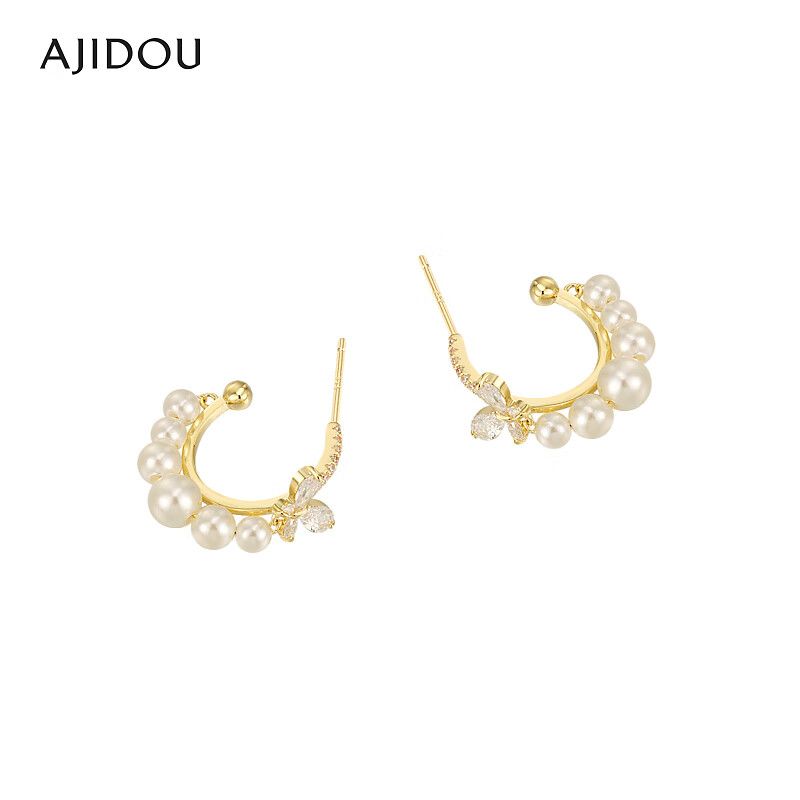AJIDOU優雅でスタイリッシュな真珠のイヤリング贈り物