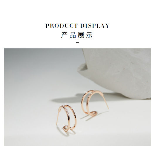 AJIDOU シンプル幾何学二重リング透かし彫りイヤリング贈り物