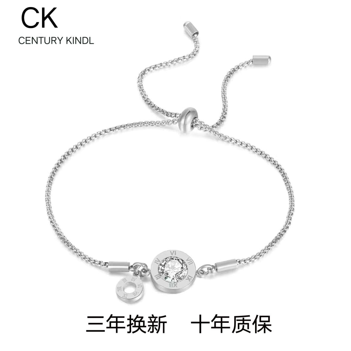 CENTURY KINDL 女性ブレスレット ローマ数字 ジルコンローズゴールド色落ちしない手飾りギフト