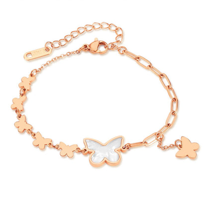 Ceadry kledle 人気ファッション個性的気質色あせない貝殻蝶ブレスレットガールフレンドプレゼント