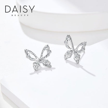 DAISY BEAUTY蝶のピアス女性S925純銀ins韓系オリジナル耳飾り