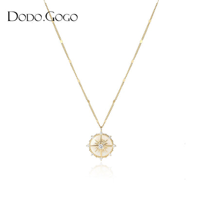 DODOGOGO八芒星羅針盤ペンダントネックレス女性高級感デザイン気質鎖骨チェーンネックチェーン