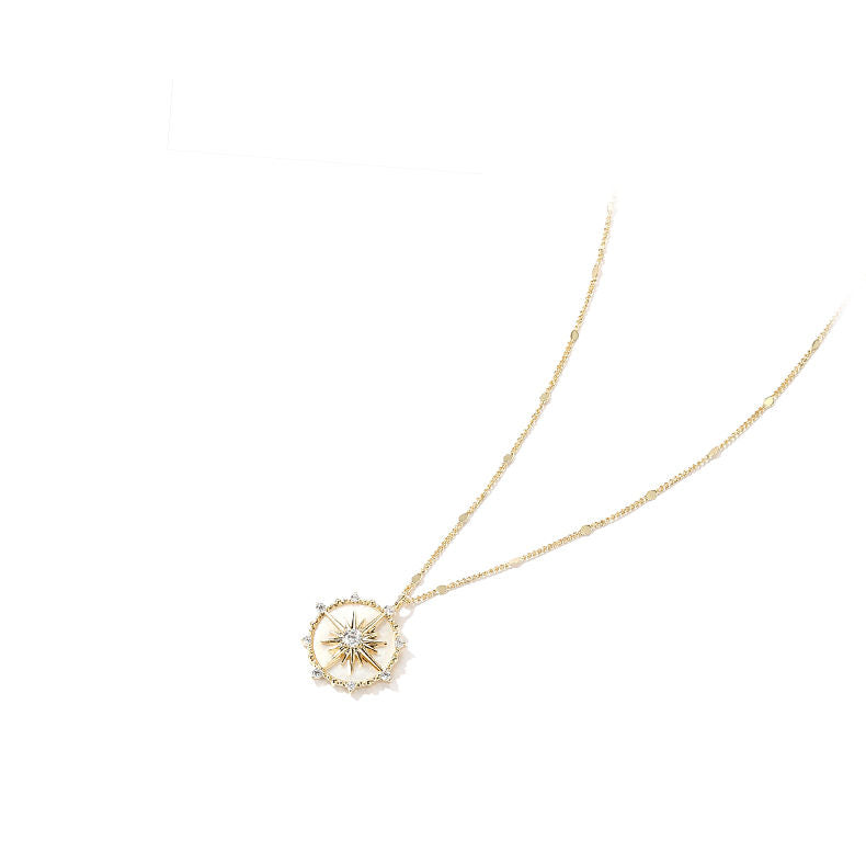 DODOGOGO八芒星羅針盤ペンダントネックレス女性高級感デザイン気質鎖骨チェーンネックチェーン