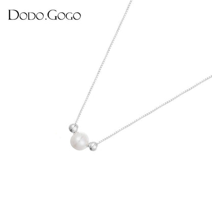 DODOGOGOシンプルパールネックレスレディース高級鎖骨チェーン2024秋冬新作ネックレス