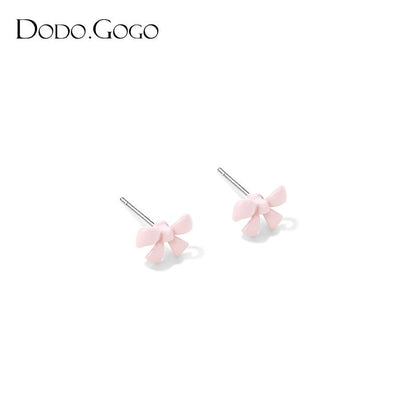 DODOGOGOミニ蝶結びピアス新型コンパクトシンプルかわいい少女ピアス