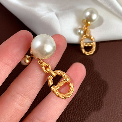 AOMIDIOR 女性イヤリング 高級感 気質 精緻真珠 レディーファッション耳飾り　