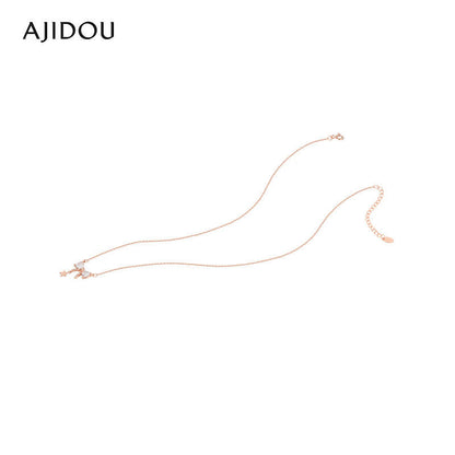 AJIDOU925シルバー甘くてかわいいリボンネックレス贈り物