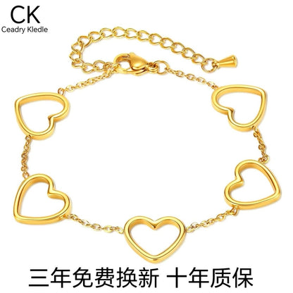 Ceadry kledle 透かし彫りハートブレスレット欧米個性INS風バレンタイン プレゼント