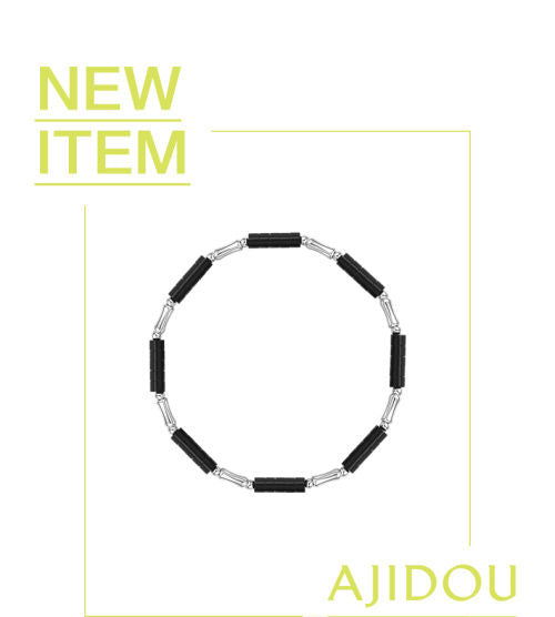 AJIDOU 925シルバーシンプルブレスレットプレゼントブラック+シルバー