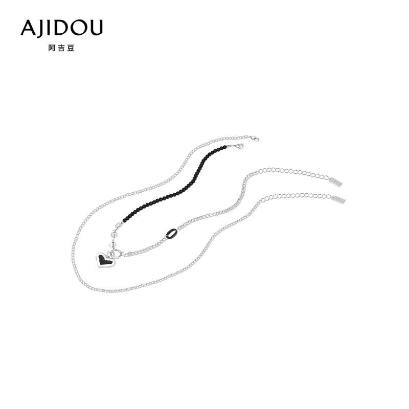 AJIDOU創意個性ネックレスハート型ペンダントネックチェーンクリスマス新年プレゼント