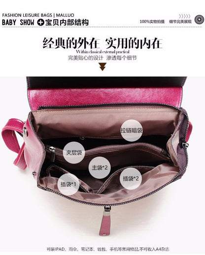 レディースバッグファッション本革レトロランドセルオイルワックス牛革ファッションランドセルリュックサック