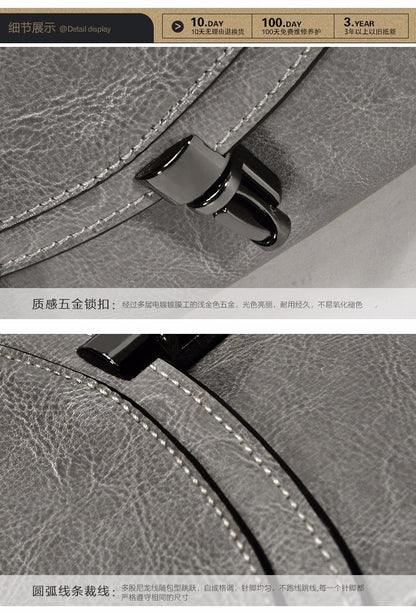 レディースバッグ牛革本革斜め掛けバッグスクエアバッグファッションレトロショルダーバッグ.ポシェット