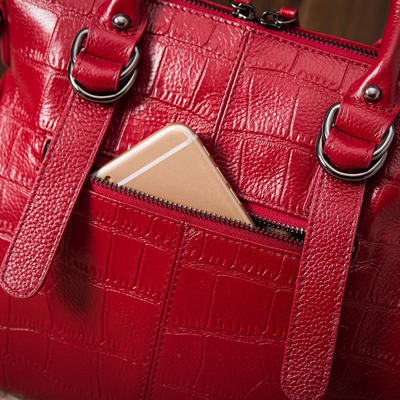 本革レディースバッグク鰐柄トップ牛革ハンドバッグ本革ショルダーバッグファッションレトロハンドバッグ.カバン