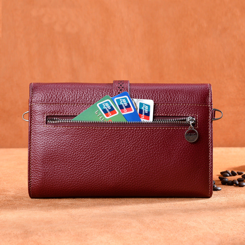 本革レディースバッグミニ透かし彫り斜め掛けバッグ何とでも合う牛革スクエアバッグシンプルショルダーバッグ.ポシェット