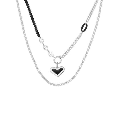 AJIDOU創意個性ネックレスハート型ペンダントネックチェーンクリスマス新年プレゼント