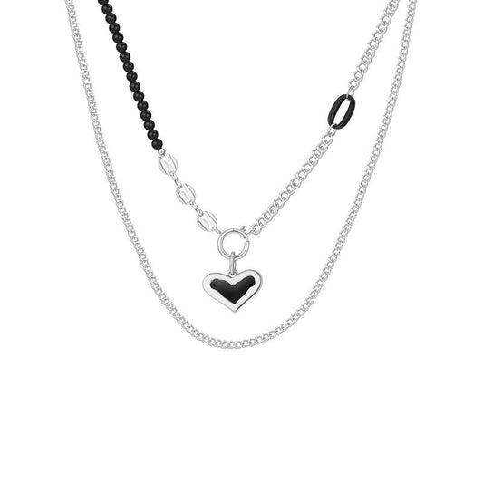 AJIDOU創意個性ネックレスハート型ペンダントネックチェーンクリスマス新年プレゼント