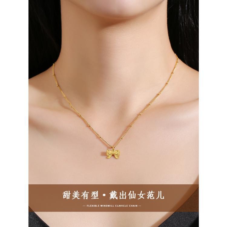 Ceadry kledle 逃げ姫リボンネックレス女性新デザイン高級感鎖骨チェーン