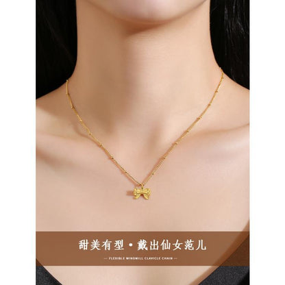 Ceadry kledle 逃げ姫リボンネックレス女性新デザイン高級感鎖骨チェーン