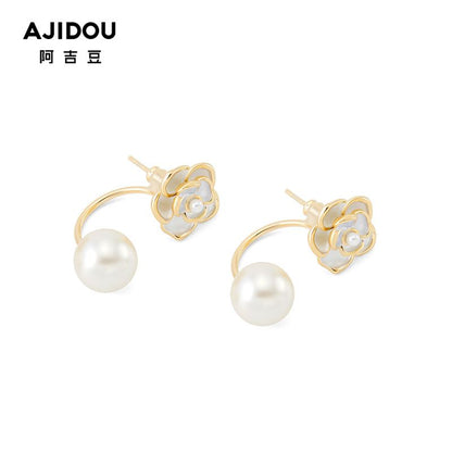 AJIDOU 椿の花シリーズ真珠のイヤリング贈り物