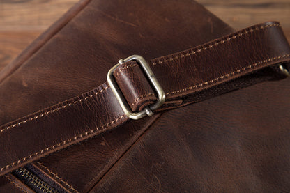 メンズショルダーバッグ牛革本革製レトロ男性用斜めがけバッグ