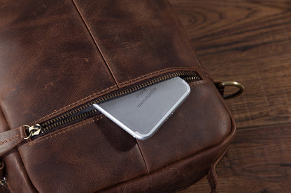 メンズショルダーバッグ牛革本革製レトロ男性用斜めがけバッグ