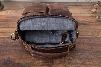 メンズショルダーバッグ牛革本革製レトロ男性用斜めがけバッグ
