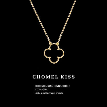 Chomel Kiss贅沢高級ラッキー四つ葉クローバー女性ネックレス