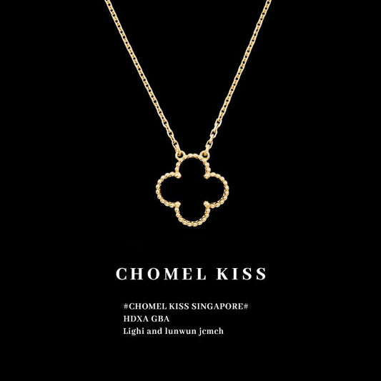 Chomel Kiss贅沢高級ラッキー四つ葉クローバー女性ネックレス