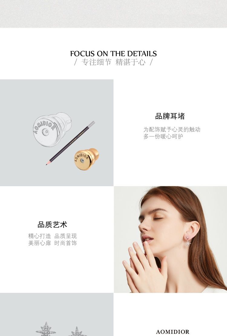 AOMIDIORレディーファッション高級感耳飾り 気質 精緻女性イヤリング EH0148
