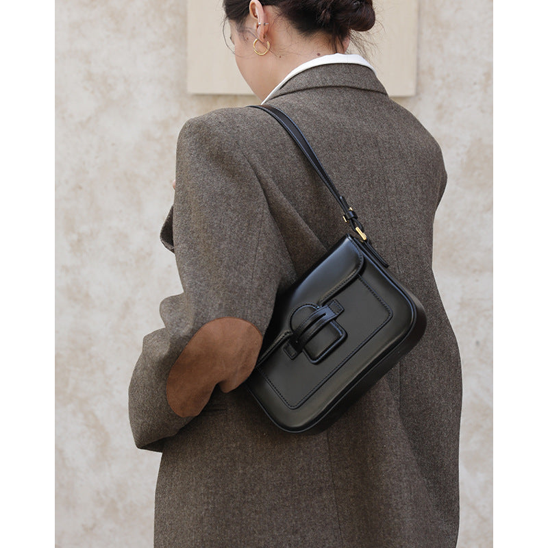 本革レディースバッグわきの下バッグ牛革斜め掛けバッグレトロメッセンジャーバッグ 何とでも合うショルダーバッグ.ポシェット