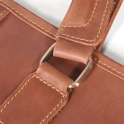 メンズブリーフケースショルダーバッグレトロビジネスハンドバッグ牛革本革製男性パソコンバッグ