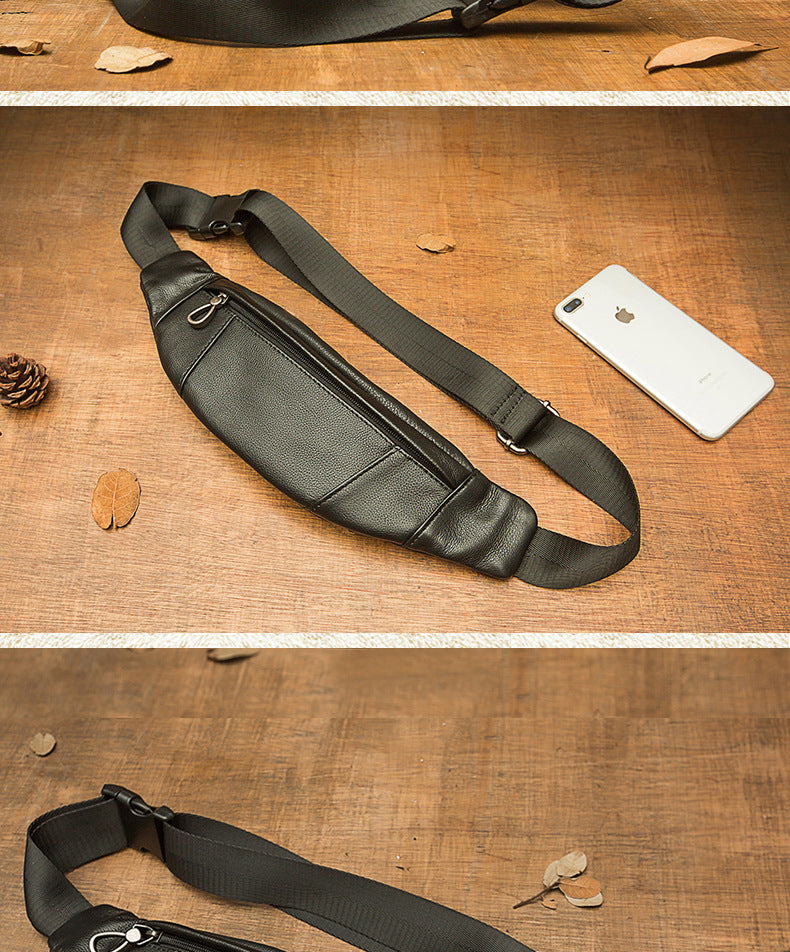 メンズバストバッグ手作り牛革本革製カジュアル携帯電話ウエストポーチスポーツアウトドア個性ファッション男性ショルダーバッグ斜めがけバッグ