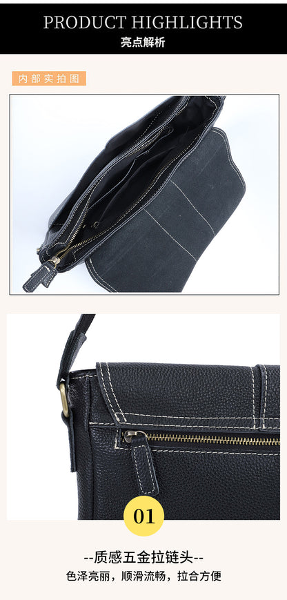 メンズショルダーバッグ牛革レトロ男性用斜めがけバッグメッセンジャーバッグ 