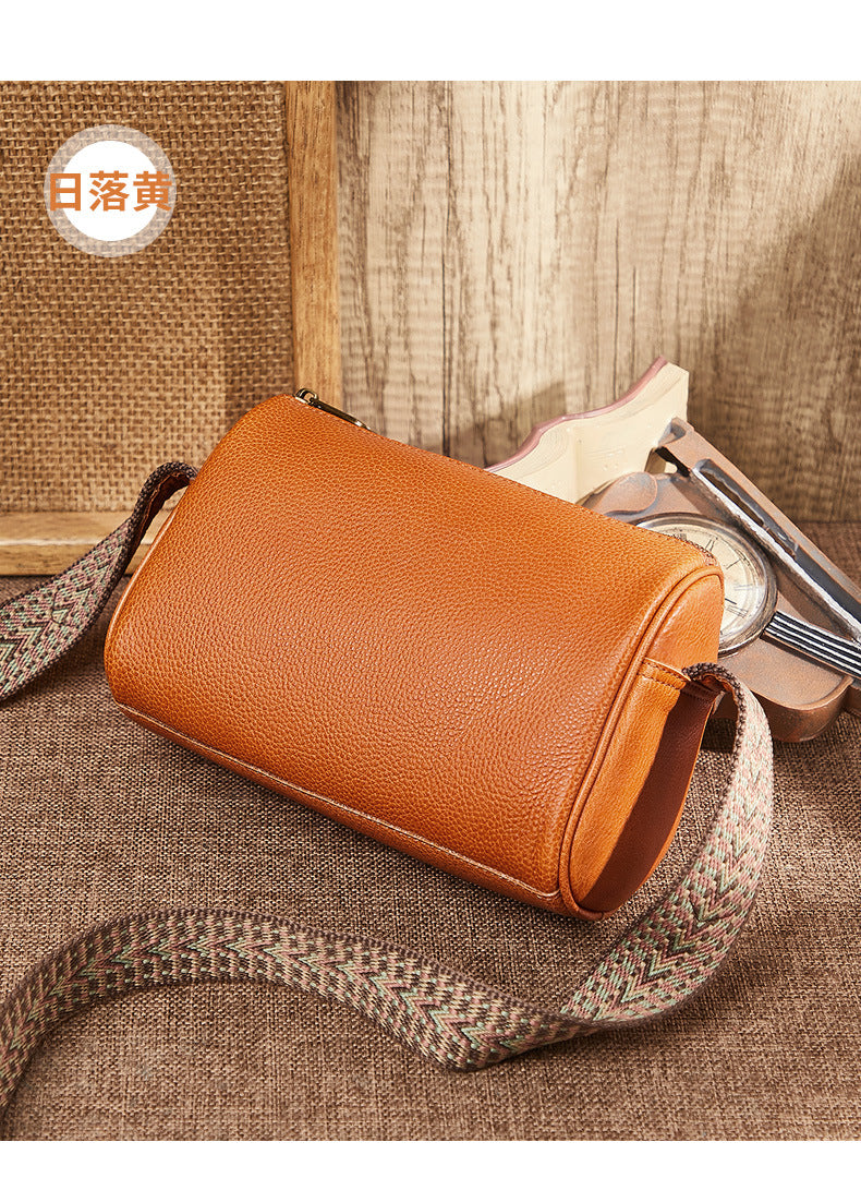 レディースバッグレトロ大容量牛革ブロードバンドシンプル通勤OL何とでも合うショルダーバッグ.ポシェット