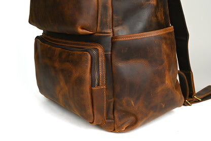 メンズリュック牛革本革製大容量アウトドアカジュアル男性用旅行かばんパソコンバッグ