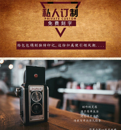 メンズ財布手作り牛革本革製ファスナー腰にかけるキーホルダー多機能ファッション男性用バッグ