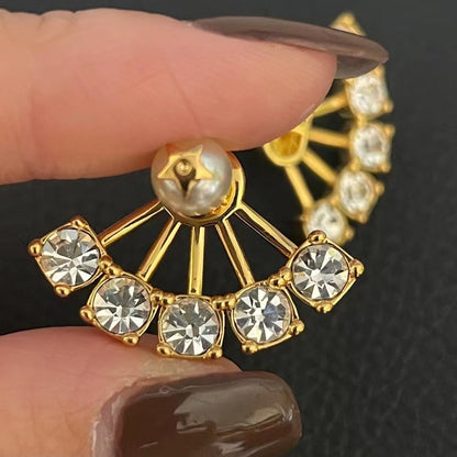 ピアスキュービックシャシレトロなイヤリング贅沢を軽んじる扇形ピアス