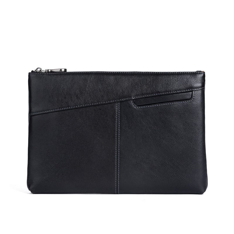 メンズ財布牛革本革製クラッチバッグレトロカジュアル男性用ハンドバッグ