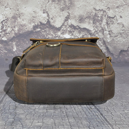 メンズショルダーバッグ牛革本革製レトロアウトドア旅行 男性用斜めがけバッグ