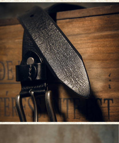 メンズベルト 牛革本革製 手作り 針バックル シンプルカジュアル ヴィンテージファッション男性用ベルト