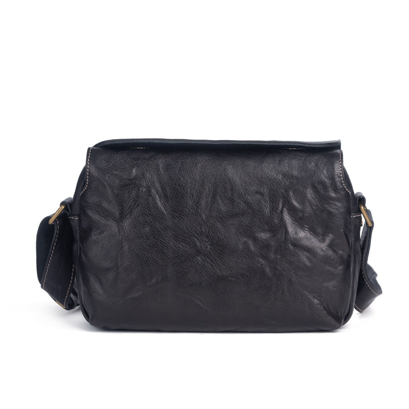 メンズショルダーバッグ牛革本革製レトロ男性斜めがけバッグ