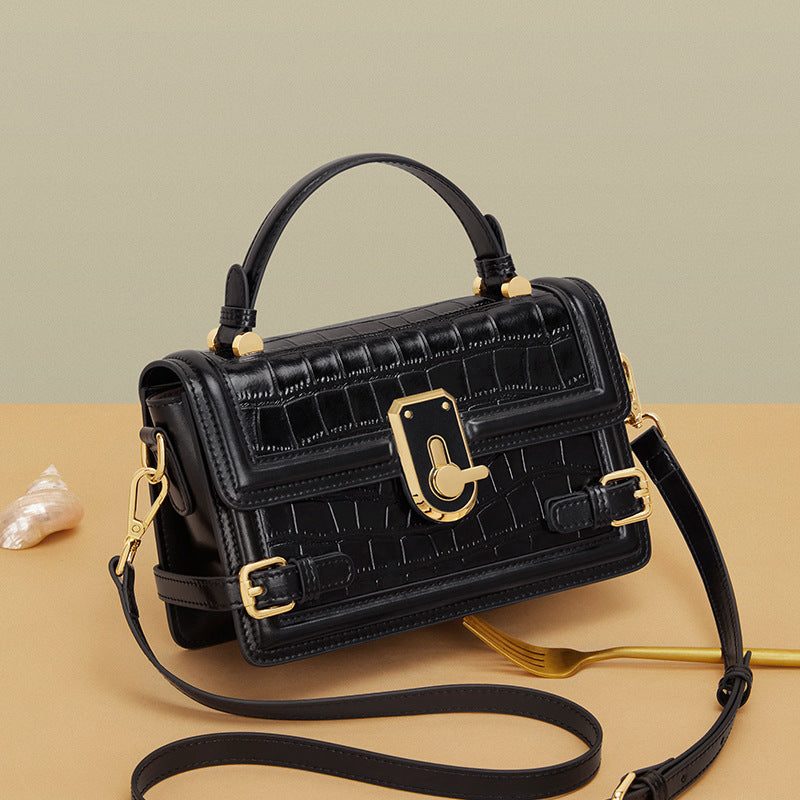 レディースバッグ本革ファッションシンプルスクエアバッグレトロ鰐柄ハンドバッグ贅沢を軽んじるショルダーバッグ.ポシェット